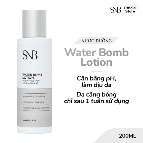 Nước dưỡng siêu cấp nước Water Bomb Lotion SNB 200ml cân bằng pH, làm dịu da, giúp da căng bóng