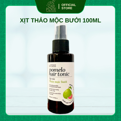 XỊT TÓC POMELO HAIR TONIC Pizkie 100ml, Dưỡng tóc thảo mộc bưởi giúp hỗ trợ mọc tóc giảm khô tóc rối tóc