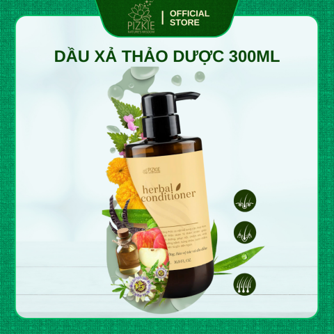 Dầu Xả Thảo Dược Pizkie HERBAL CONDITIONER 300ml - Phục Hồi Nuôi Dưỡng, Bảo Vệ Tóc và Da Đầu